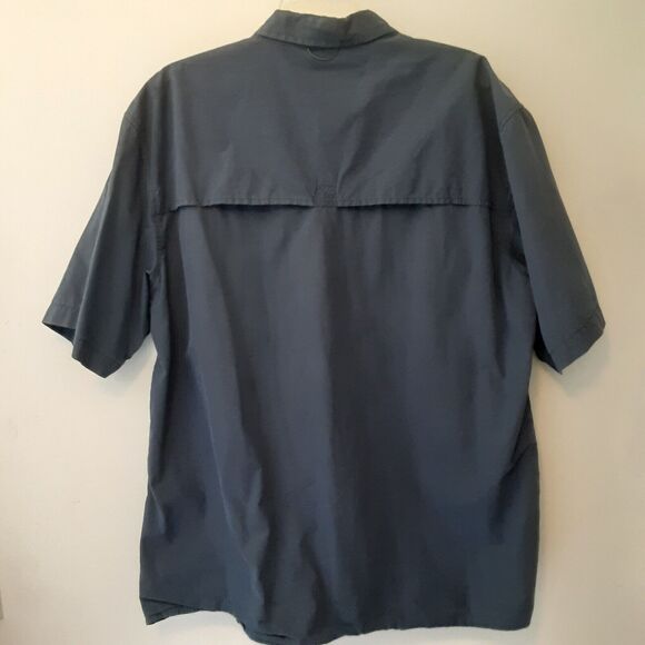 Dickies Mens 2XL Shirt Short Sleeve Button Up Cotton Blend Blue Work Vented - Picture 7 of 9